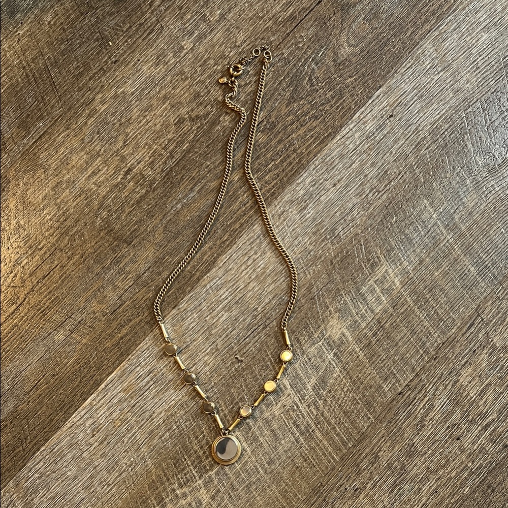 J. Crew Gold Necklace with Round Pendant
